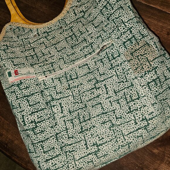 Vintage Bohemian Beach Style Bag with Wooden Handles Smith's Bermuda Italy - Picture 11 of 12